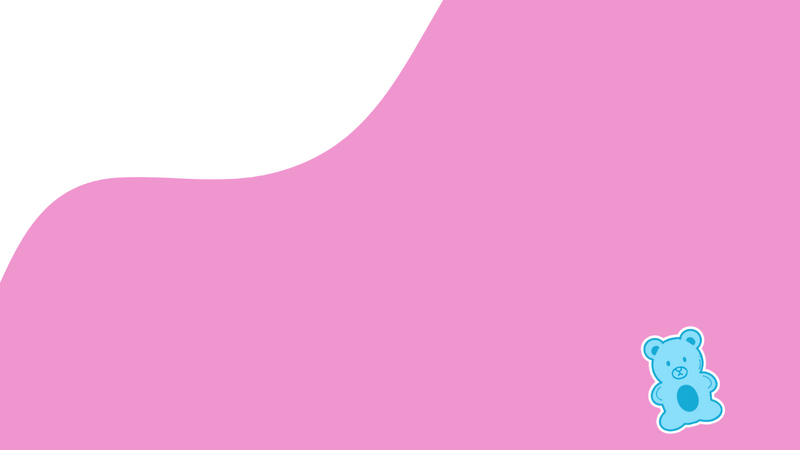 Blue teddy bear sticker on a pink background