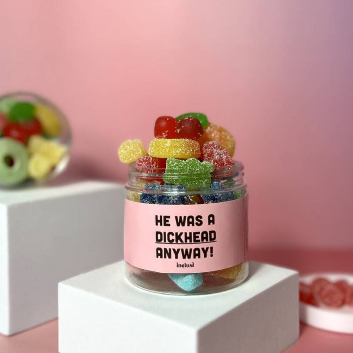 He was a dickhead anyway, vegan and gluten free pick n mix sweet jar