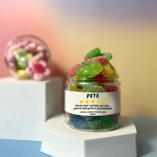 Vegan and gluten free Inclusi Pick N' Mix personalised funny gift for father in law 