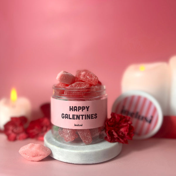 Red lips sweets, happy galentines vegan sweet jar 