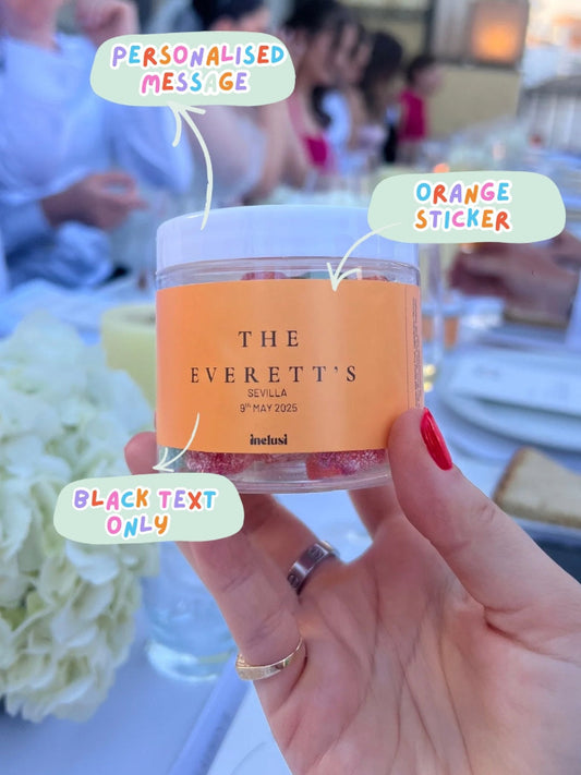 Inclusi custom personalised wedding favour vegan and gluten free sweets 