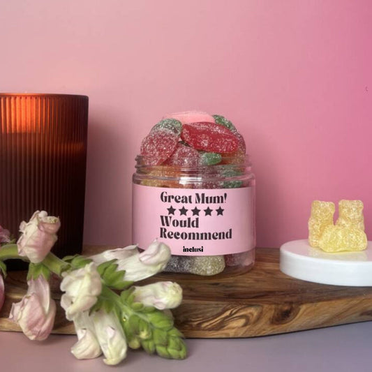 Funny inclusi great mum would recommend vegan and gluten free sweets