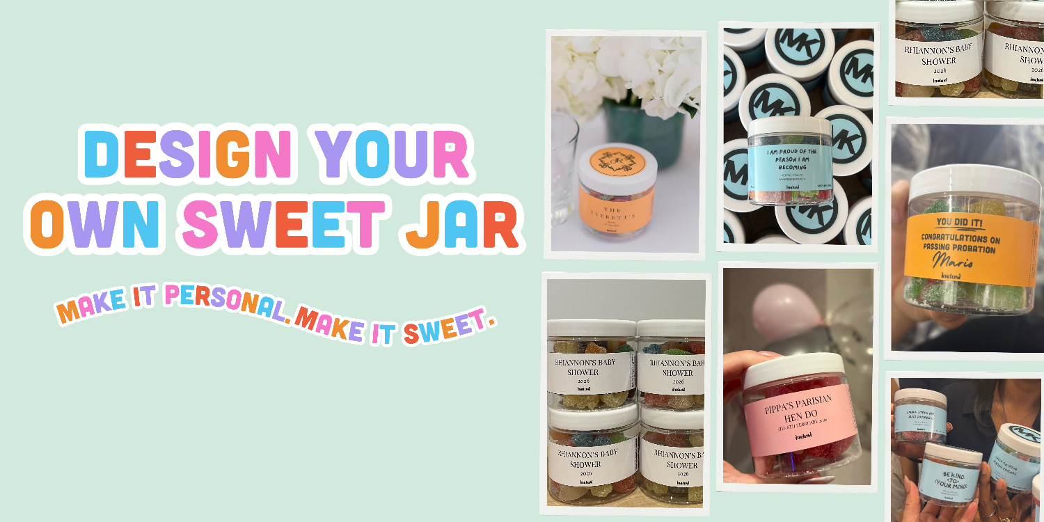 Banner for inclusi personalised vegan and gluten free sweet jars 