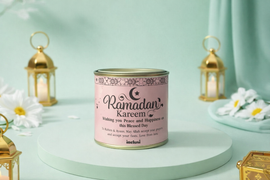 Inclusi Ramadan Kareem personalised pick n mix tin 