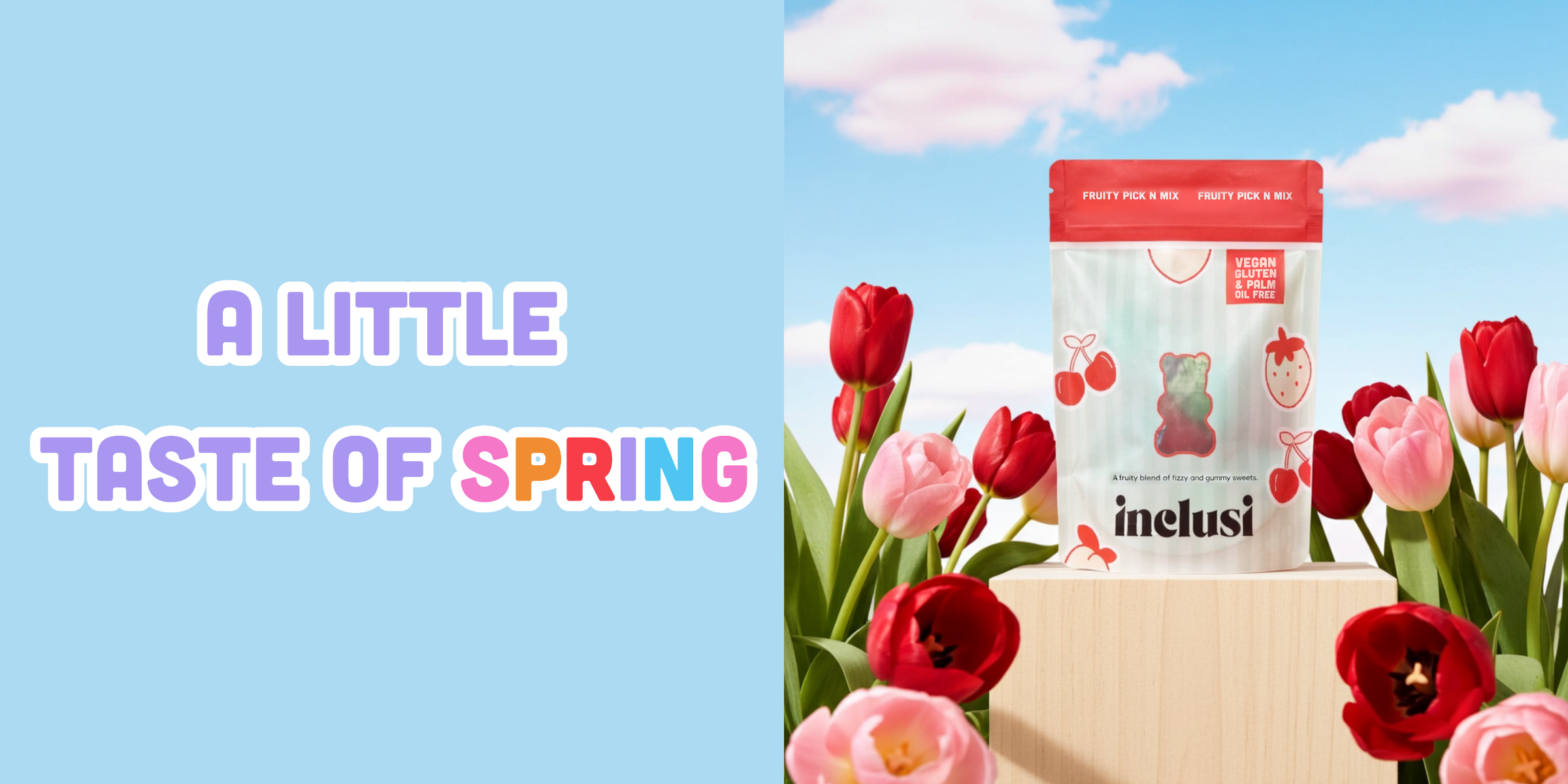 Inclusi spring fruity pouch banner 
